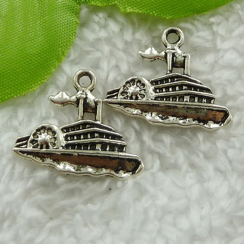 Kostenloser Versand 160 Stck. Tibetisches Silber Schiff Charms 24x20mm B1709 - Bild 3 von 4