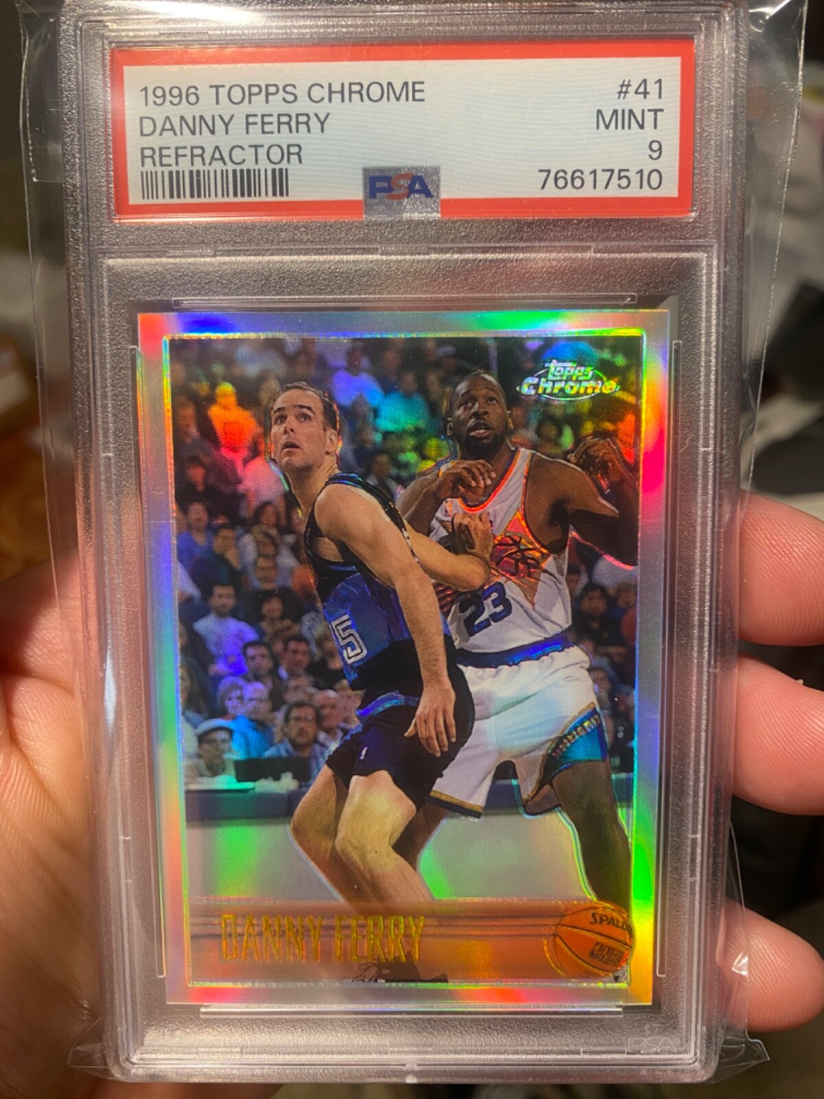 ~RAIRTY TOPPS CHROME REFRACTOR 1996 PSA 9 DANNY FERRY #41 TOUGH