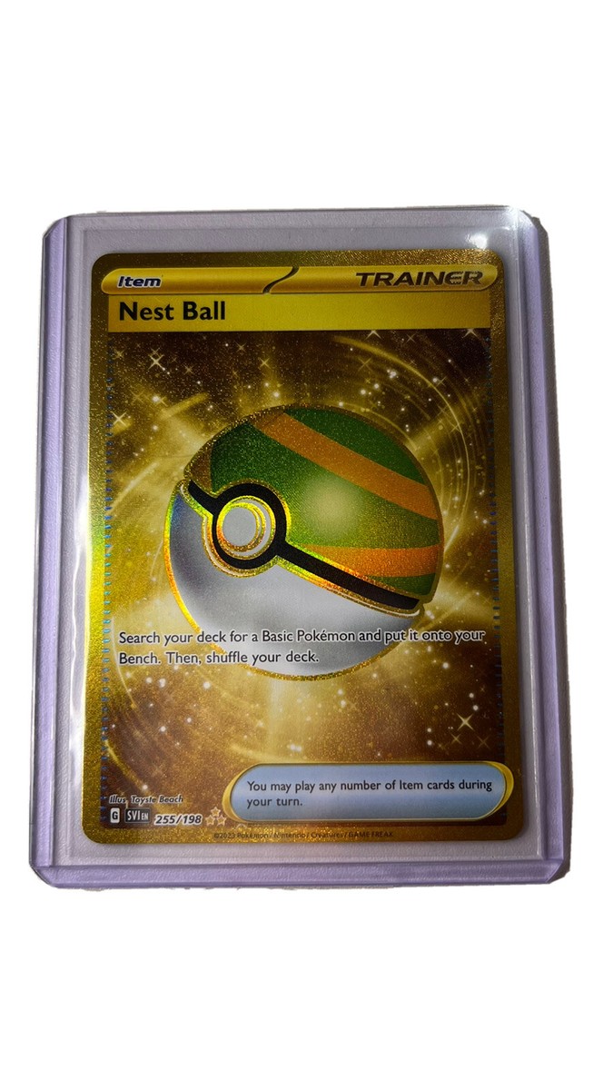 Pokemon 2023 Scarlet & Violet Gold Nest Ball Card 255/198