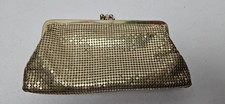 Vintage Whiting and Davis Gold Mesh Sequin Clutch Purse Made in USA