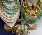 Vtg Costume Jewelry Lot Yoska Anne Klein Napier Monet Faux Semi Precious Stones