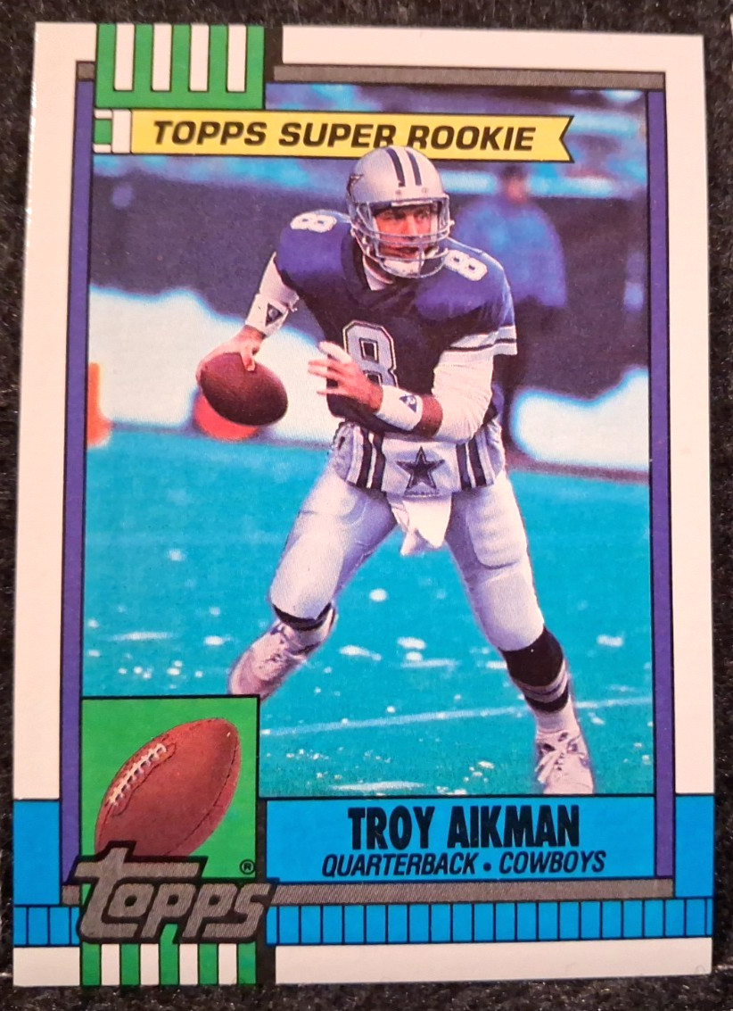 Topps 1990 Super Rookie Troy Aikman Dallas Cowboys Rookie Card #482 UCLA BRUINS