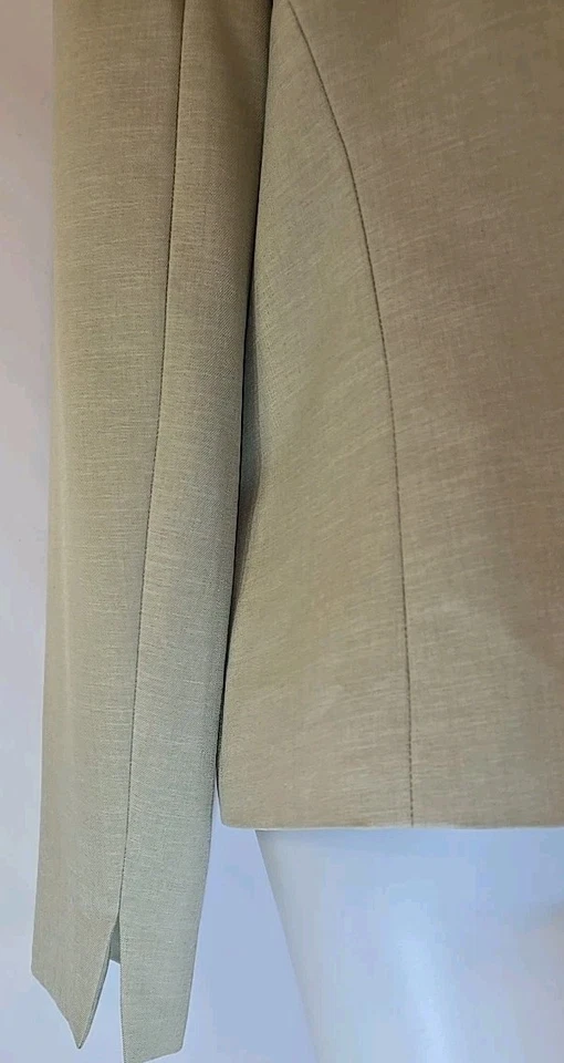 Blazer forrado clásico abierto Black Label By Evan Picone para mujer 10 beige negro Foto 4 de 4