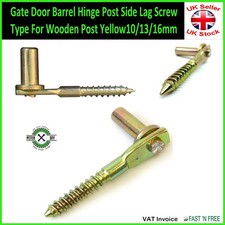 Gate Door Barrel Hinge Post Side Lag Screw Type For Wooden Post Yellow10/13/16mm
