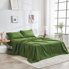 DOZ 100 GOTS Certified Organic Cotton Sheet Set, Crisp Percale Weave, Long Stap