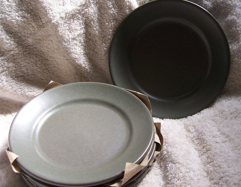 Set of 6 Homer Laughlin China 6 1/4" Saucers--Granite color..Model #850035