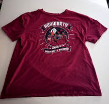 Harry Potter Hogwarts Shirt Mens 2XL Maroon Zing Graphic T-Shirt Wizarding World
