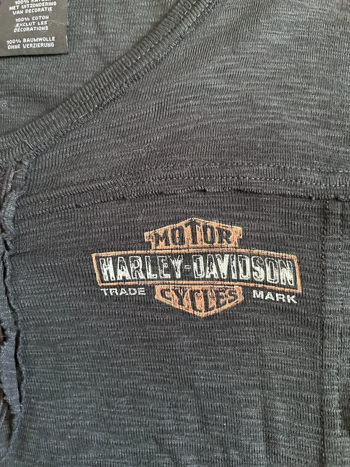 Camiseta de mujer Harley Davidson XL manga 3/4 con logotipo Foto 3 de 4