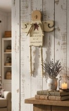 Primitive Wood Angel Wall Hanging Folk Art Spindle Legs Distressed Rustic 12"