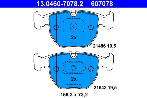 Bremsscheiben-BremsbeläGe-Kit ATE 13.0460-7078.2 BMW 34 11 1 163 307-image