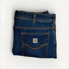 Carhartt Women's Cotton Blue Size 14 Crop Jeans Solid Original Denim 101098 422