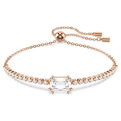 Swarovski Matrix Tennis Bracelet, Mixed Cuts, White, Rose Gold Tone 5730706