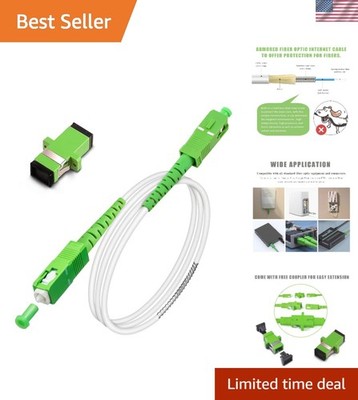 SC/APC to SC/APC Armored Single Mode Fiber Optic Cable - 2m LSZH for FTTH Use