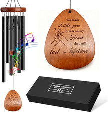 Dog Memorial Gifts for Loss of Dogs Sympathy Gift,25.5" Sympathy Black Wind Chim