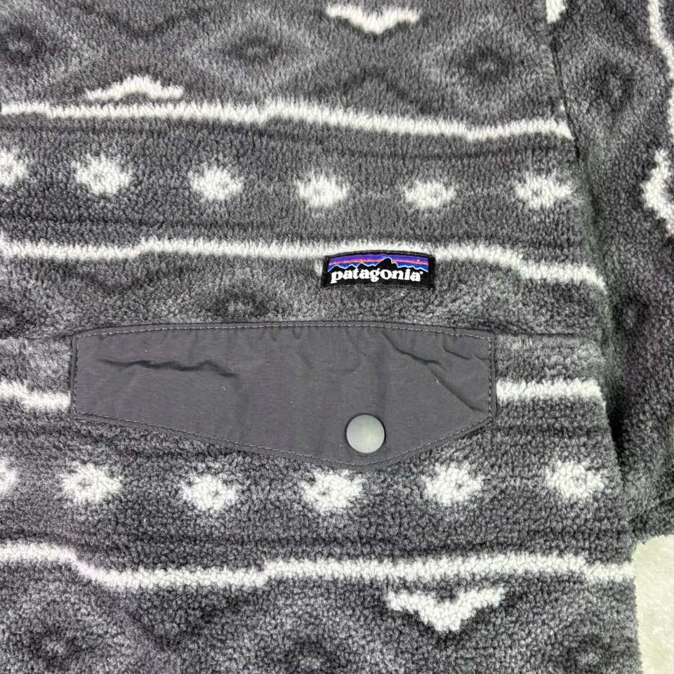 Patagonia Aztec Tribal Eyota Synchilla Snap-T Fleece Jacket Coat Mens Small Gray - Image 3 of 4