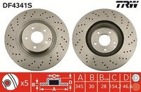 2X Bremsscheibe TRW Single DF4341S FüR Klasse Mercedes CL203 SLK CLK C209 W203