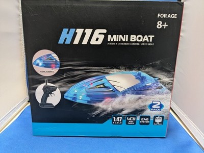 H116 RC MINI BOAT 2 Pack Remote Control Boats 1:47 Scale - TESTED WORKS!