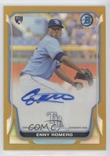 2014 Bowman Rookie Chrome Gold Refractor 17/50 Enny Romero #BCAR-ER Auto uk2