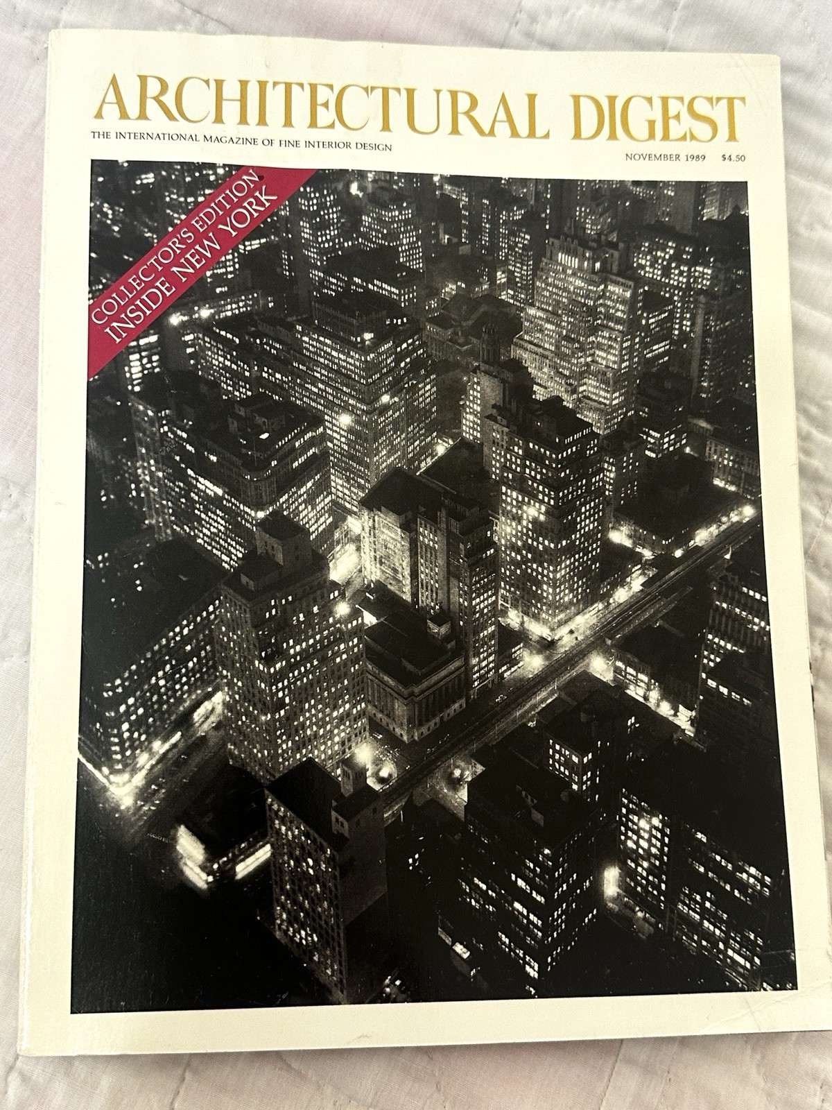 1989 ARCHITECTURAL DIGEST Collectors Edition INSIDE NEW YORK November Issue VTG