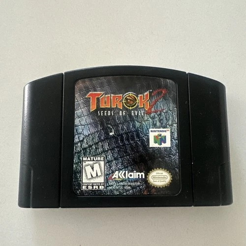 N64 Turok 2: Seeds of Evil (Nintendo 64, 1998) Authentic Cleaned Tested Retro