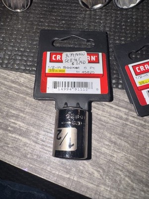 $14 Socket Sears Craftsman. USA 1/2'' 6 Point 3/8'' Drive 45825 Easy Read G2D Nos