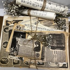Vintage Ephemera Lot  50+ Pieces - Junk Journ...