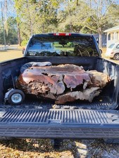 red wood burl round tree stump table heavy