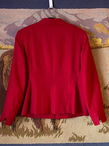 Giacca blazer rosso vintage Mary Kay by Brookhurst taglia 16 foderata in misto lana con bottoni - Foto 5 di 8