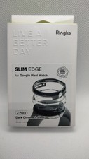 Google Pixel Watch Protector 2 Pack Dark Chrome And Clear