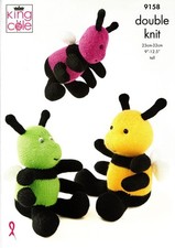 KING COLE 9158 TOYS VINTAGE KNITTING PATTERN