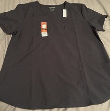 Women s ScrubStar NWT Solid Pewter V-Neck Scrub Top Size XL