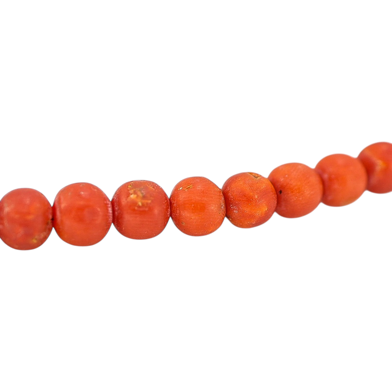 Vintage Mediterranean Red Coral Graduated Bead Necklace 20” Natural Undyed Coral