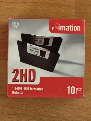 Imation 2HD 3.5 Zoll Disketten 10 Stück High Density DOS Neu OVP