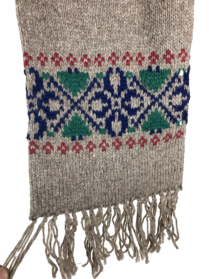 Bufanda Shetland 100 % lana tejida de colección sin marca 59 pulgadas x 5 pulgadas. Fair Isle Foto 2 de 4