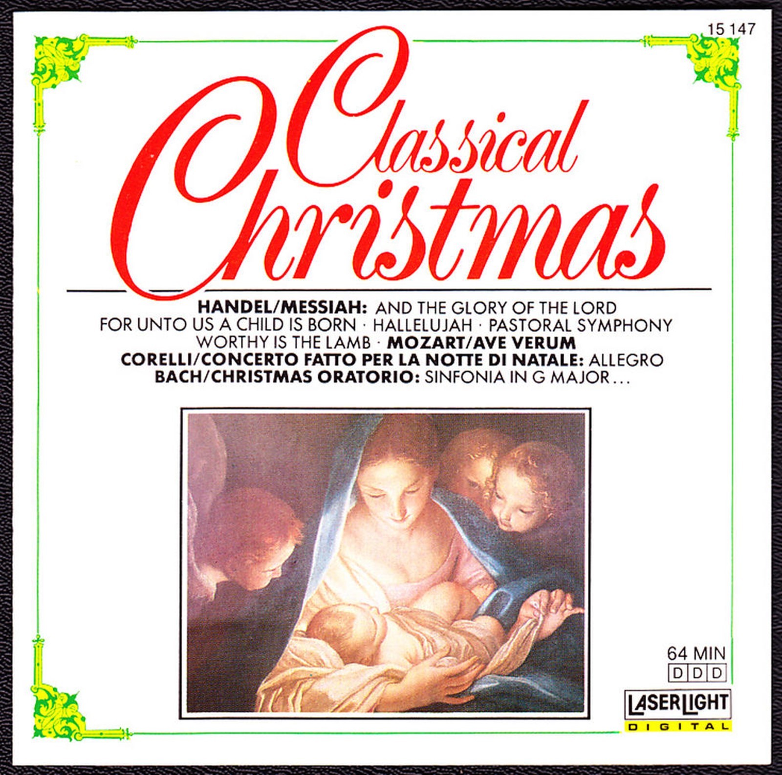 Classical Christmas CD Handel, Mozart, Corelli, Bach - LaserLight (1989)