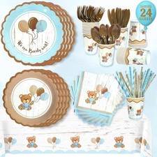 193 Pc Teddy Bear Baby Shower Decorations Tableware - We Can Bearly Wait Tedd...