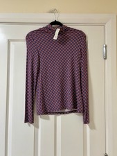 River island women’s geometric Multicoloured High Neck Long Sleeve blouse size 8