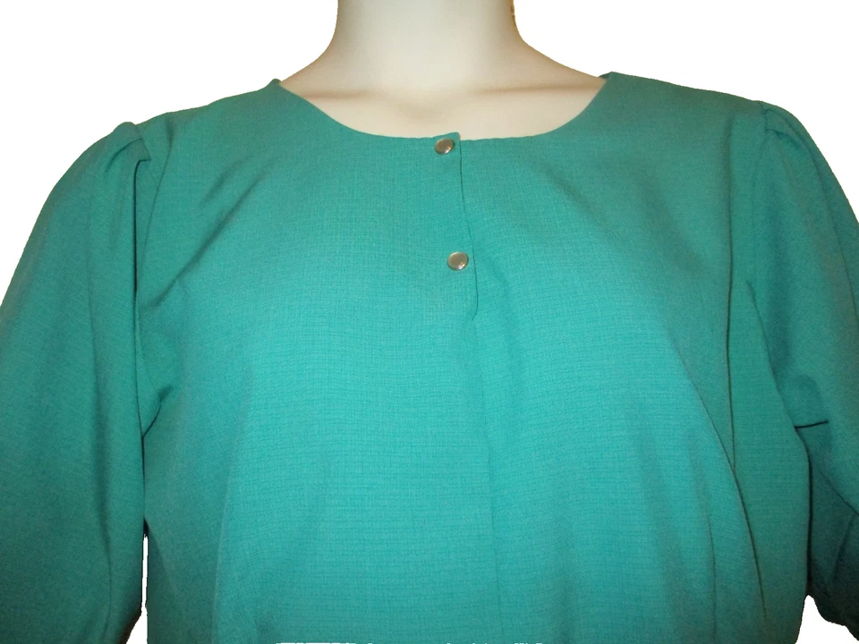 Vestido Amish Delantal Verde y Negro, 46" Busto/42 Cintura 48" Largo Modesto Hecho a Mano Foto 4 de 4