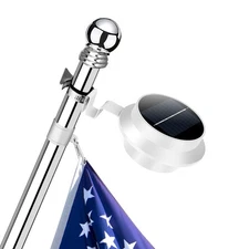 Flag Pole Light Solar Powered Outdoor Top Mounted Flagpole Solar Light, Metal...