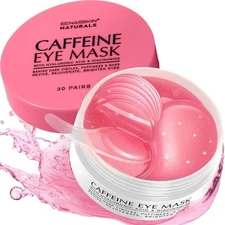 Under Eye Patches for Puffiness and Dark Circles: Caffeine Gel Masks Rose 