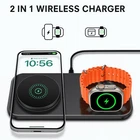 2in1 Wireless Charger Dual Charging Pad For Apple Watch 11 iPhone 17 Pro Max 16