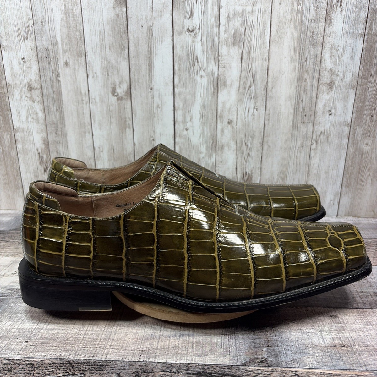 Fratelli Footwear Leather Loafers Olive Green 9.5 Rare Color SOLAL OLIVE GREEN LOAFER - Loafers & boat shoes Men | Bocage main image 3