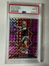 2022 Panini Mosaic?Brock Purdy?Camo Pink #367 49ers Rookie Card (RC) PSA 10. rookie card picture