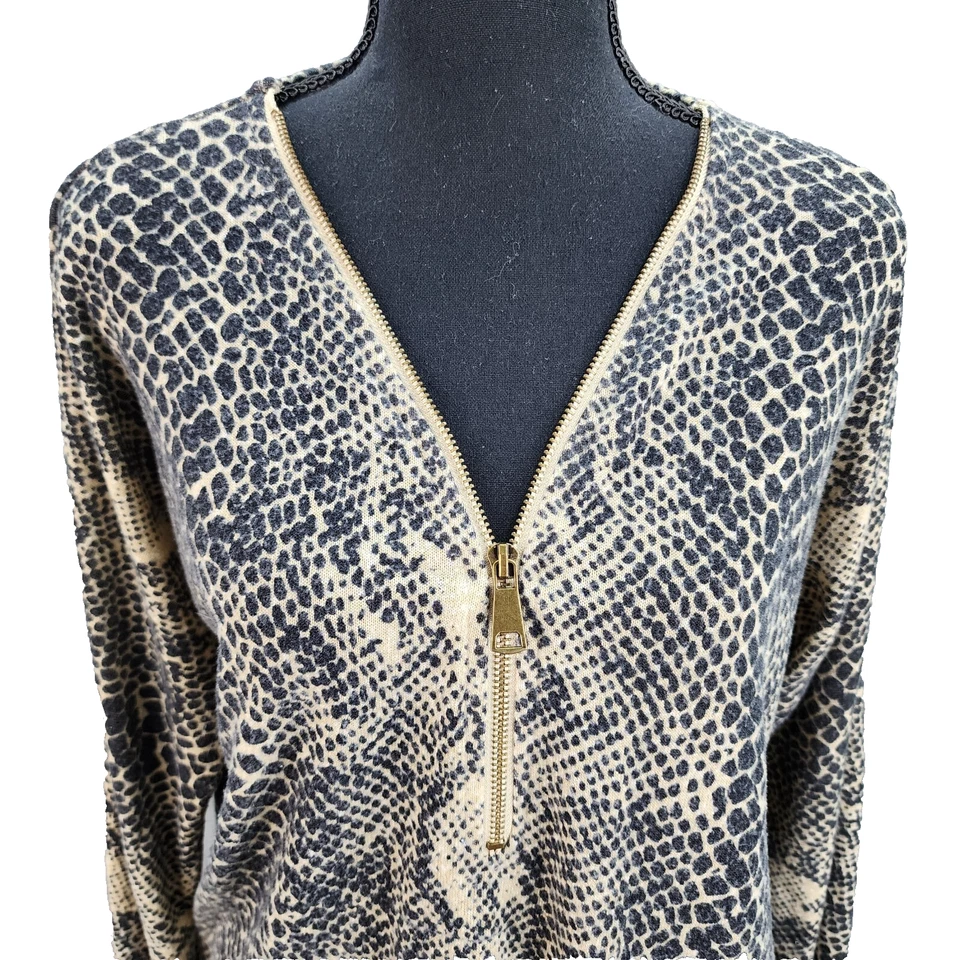 Buckle BKE Daytrip Women’s Small Snakeskin Print Blouse Top Long Sleeve Stretch - Image 3 of 4