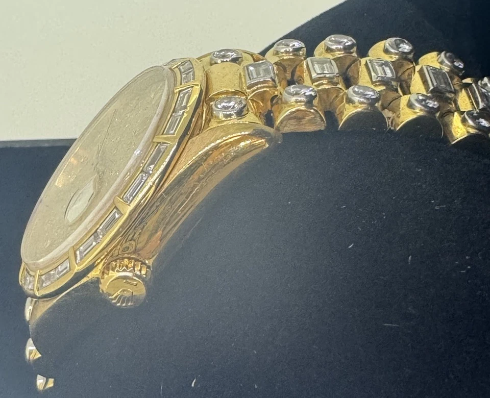 EXTREMELY RARE Rolex Day-Date 36mm 18K Yellow Gold Diamond Band & Dial #18168 - Image 4 of 4