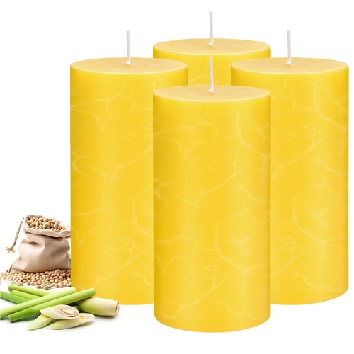 4 Pack Citronella Candles Outdoors, 200 Hours Large Citronella Candles Outdoor