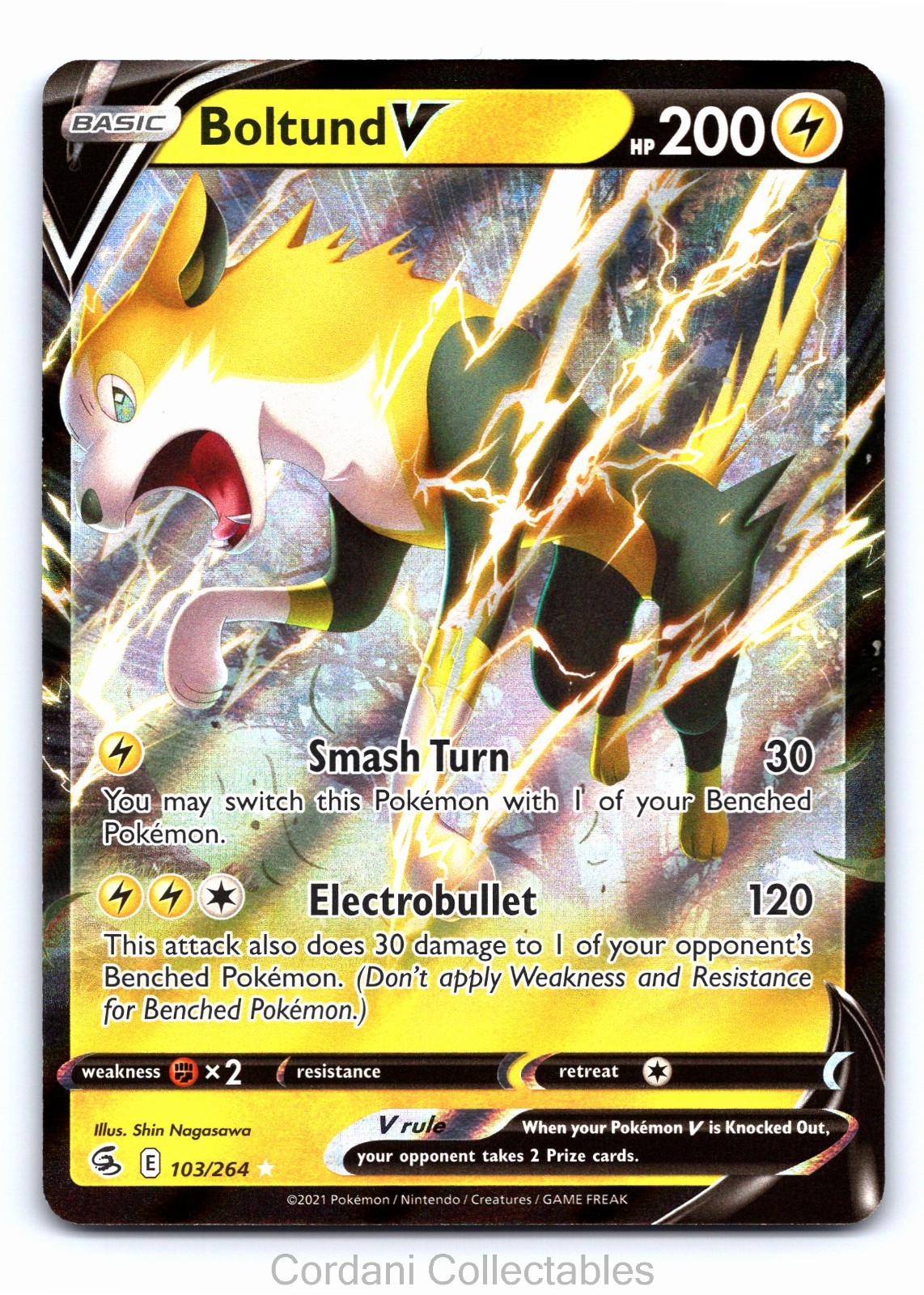 Boltund V 103/264 - Fusion Strike - Pokemon Card - Near Mint