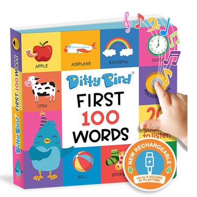 Ditty Bird First 100 Words Interactive Sound Book for Toddlers 1- 3  Board Books