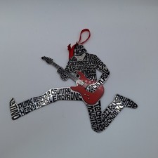 HALLMARK METAL GUITAR CHRISTMAS ORNAMENT ROCK HIP HOP MUSIC GENRE JAZZ FENDER