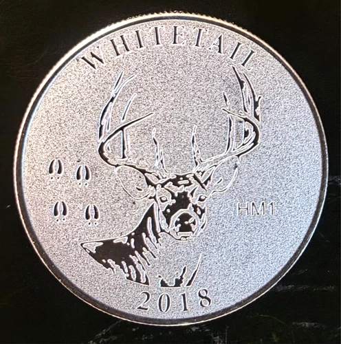 2018 NRA National Rifle Association White Tail Deer Buck-0.999 Silver 1 Oz Coin